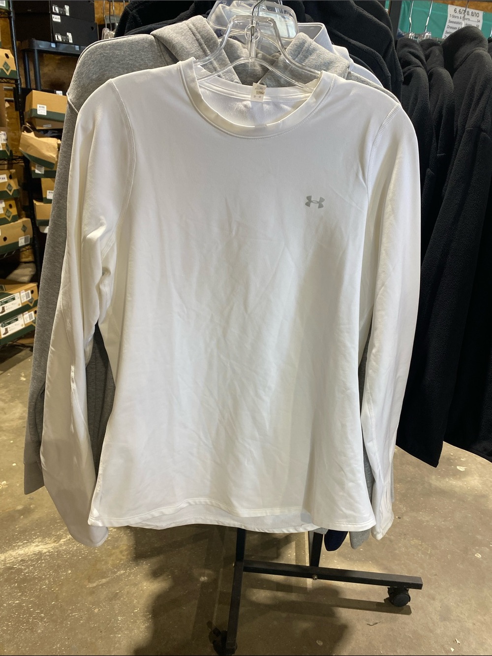 Under Armour White Performance Long Sleeve Tee. Size L